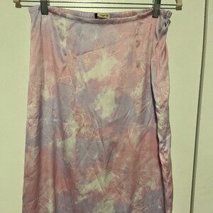 Roxy, pink, purple and white floral midi skirt -- size M